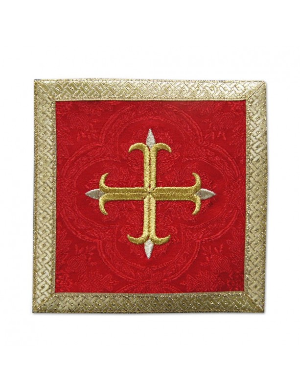 Chalice pall red Cross + gold trim