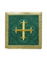 Chalice pall green Cross + gold trim