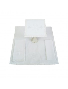 Chalice linen set white embroidery Alpha and Omega (18)