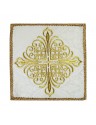 Embroidered chalice pall white cross - jacquard fabric