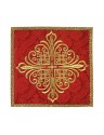 Chalice pall embroidered red cross - jacquard fabric