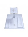 Chalice linen set embroidered white Cross (20)