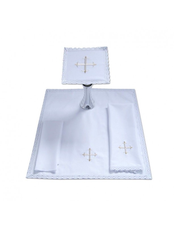 Conjunto de linho para cálice bordado cruz branca (20)