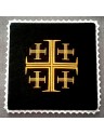 Chalice pall black Jerusalem Cross