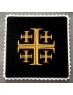 Chalice pall black Jerusalem Cross