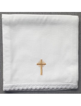 Korporal mit goldenem Kreuz - 100% Baumwolle