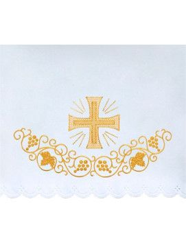 Paño de altar cruz y uvas