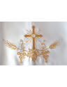 Altar cloths with a gold cross, wheat and grapes