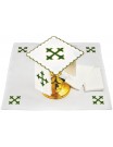 Chalice linen set green cross - embroidery