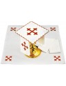 Chalice linen set red cross - embroidery