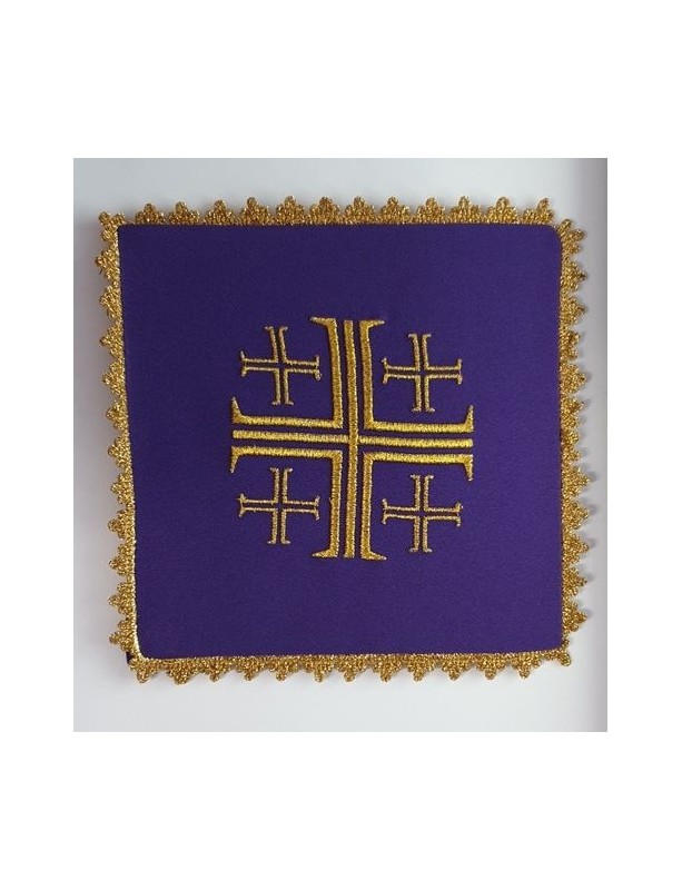 Chalice linen set purple - Jerusalem Cross