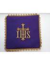 IHS embroidered chalice pall - purple