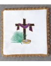 Chalice pall embroidered cross + robe purple