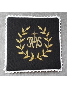 Pallium brodat negru IHS + ornament
