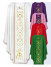 Chasuble with computer embroidered stripes.