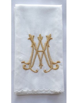 Purificatoio emblema mariano dorato - 100% cotone
