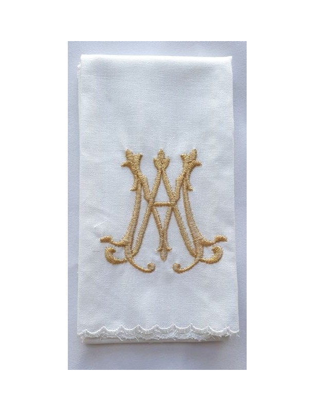 Purificator goldenes Marienemblem - 100% Baumwolle