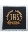 Black IHS embroidered chalice pall (2)