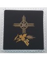 Black IHS embroidered chalice pall (3)
