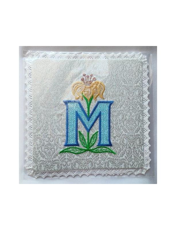 Embroidered chalice pall M Marian pattern (4)