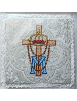 Chalice pall embroidered Marian pattern M (5)