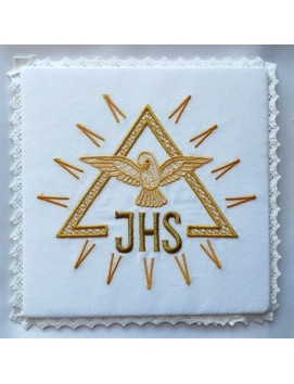 Palka kielichowa haftowana ecru IHS, Duch Święty (3)