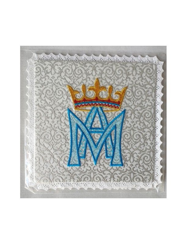 Chalice pall embroidered Marian pattern M (12)