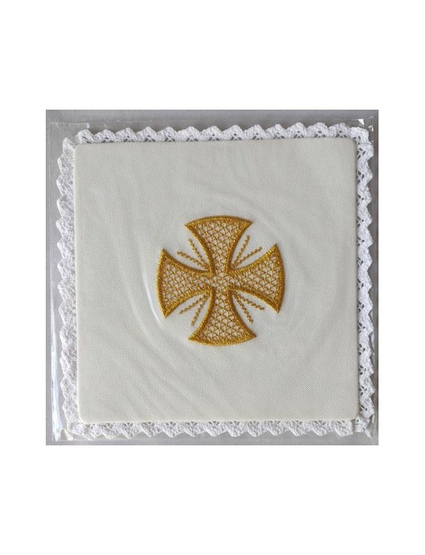 Palka kielichowa haftowana ecru - krzyż