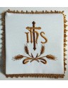 Chalice pall embroidered IHS+ ears (27)