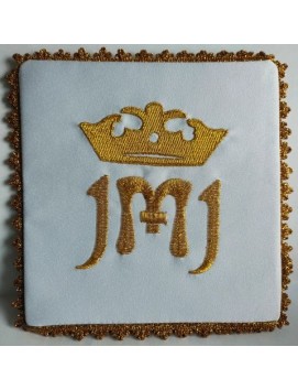 Palia del cáliz mariana con bordado dorado