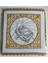 Chalice pall embroidered baby Jesus in a manger (38).