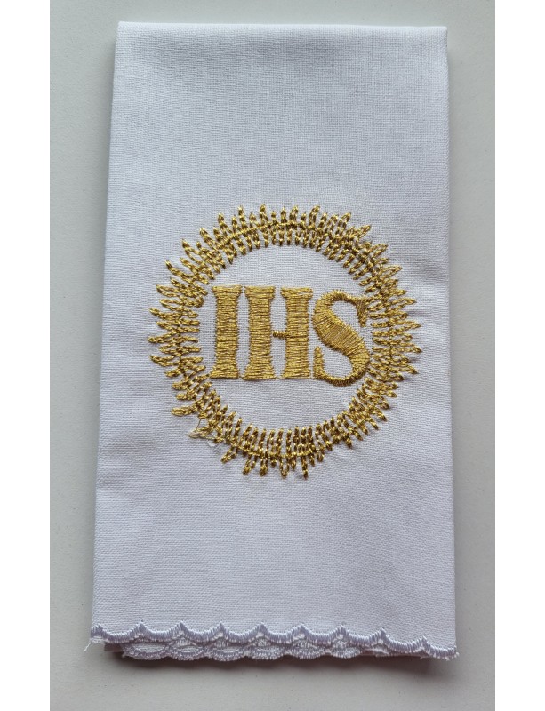 IHS embroidered purificator - 100% cotton (4)