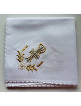 Corporal embroidered in 4 corners - P, ears, flower