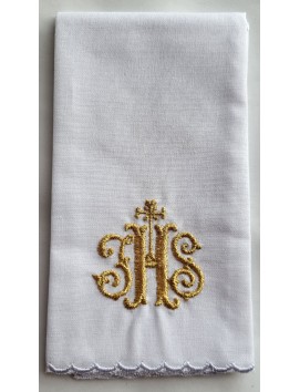 Purificator gold embroidered IHS - cotton