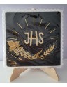 Black IHS embroidered chalice pall (4)