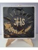 Black IHS embroidered chalice pall