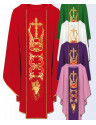 Chasuble with Gold Cross, Grapevine, and Wheat Embroidery