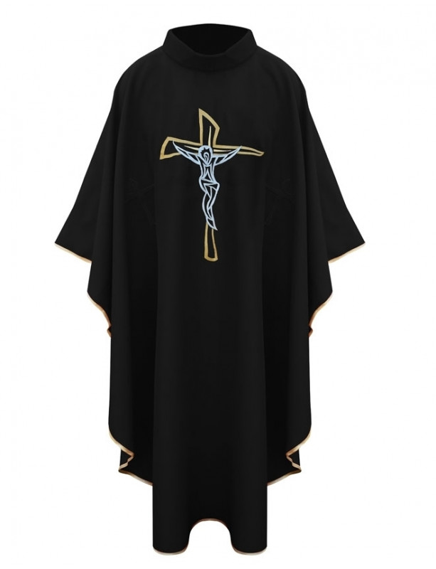 Messgewand mit Kreuz - schwarz