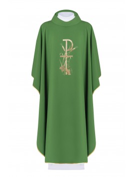 Embroidered chasuble with decorative embroidery - green (H9)