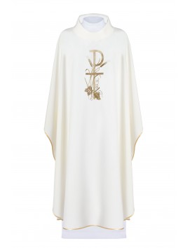 Chasuble brodée avec broderie décorative - écru (H9)
