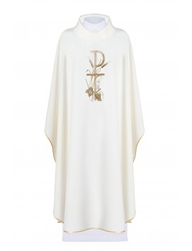 Embroidered chasuble with decorative embroidery - ecru (H9)