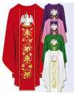 Chasuble with Pelican Symbol and Gold Floral Embroidery