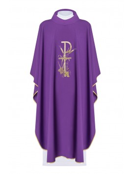 Embroidered chasuble with decorative embroidery - purple (H9)