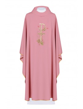 Embroidered chasuble with ornate embroidery - pink (H9)