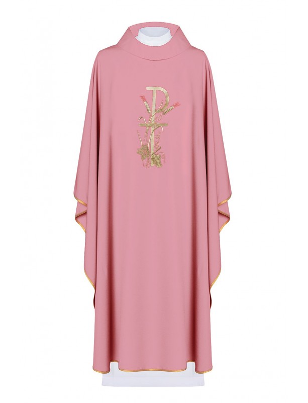 Embroidered chasuble with ornate embroidery - pink (H9)