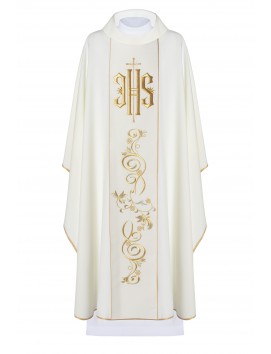 Besticktes Messgewand mit IHS-Symbol - Ekru (H10)