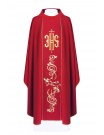 Embroidered chasuble with IHS symbol - red (H10)