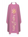 Embroidered chasuble with IHS symbol - pink (H10)