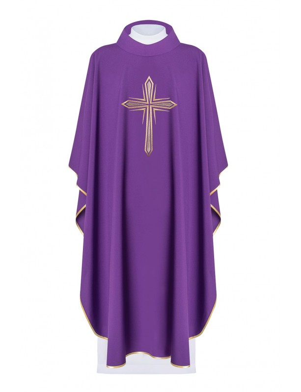 Chasuble embroidered with the symbol of the Cross - purple (H11)