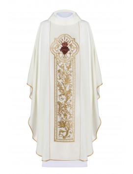 Gesticktes Messgewand Herz Jesu - ecru (H16)